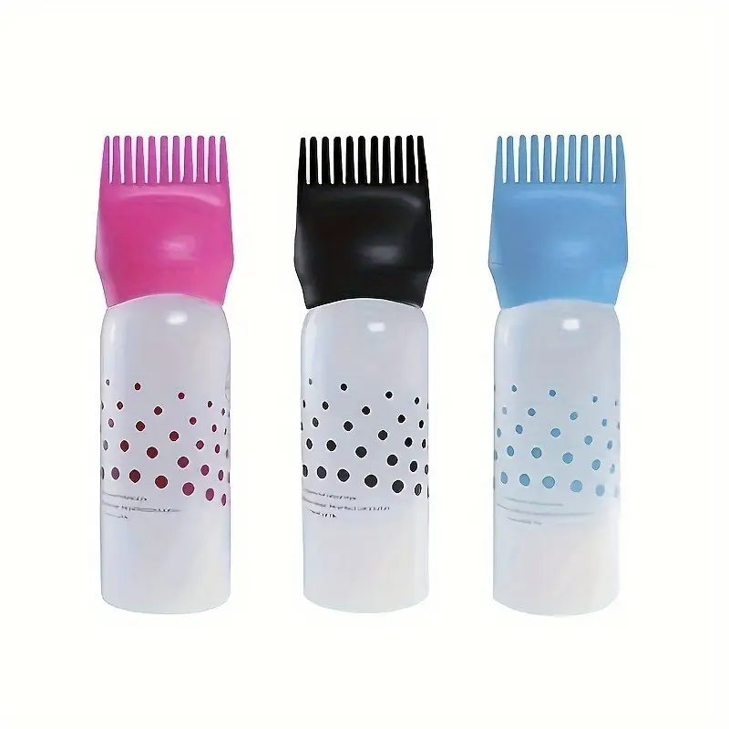 3-Piece Hair Dye and Oil Applicator Bottle Set – Refillable Scalp Applicator Bottles for Hair Coloring, Styling, and Shampoo Use
